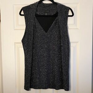Stretchy Black Metallic Sleeveless Top